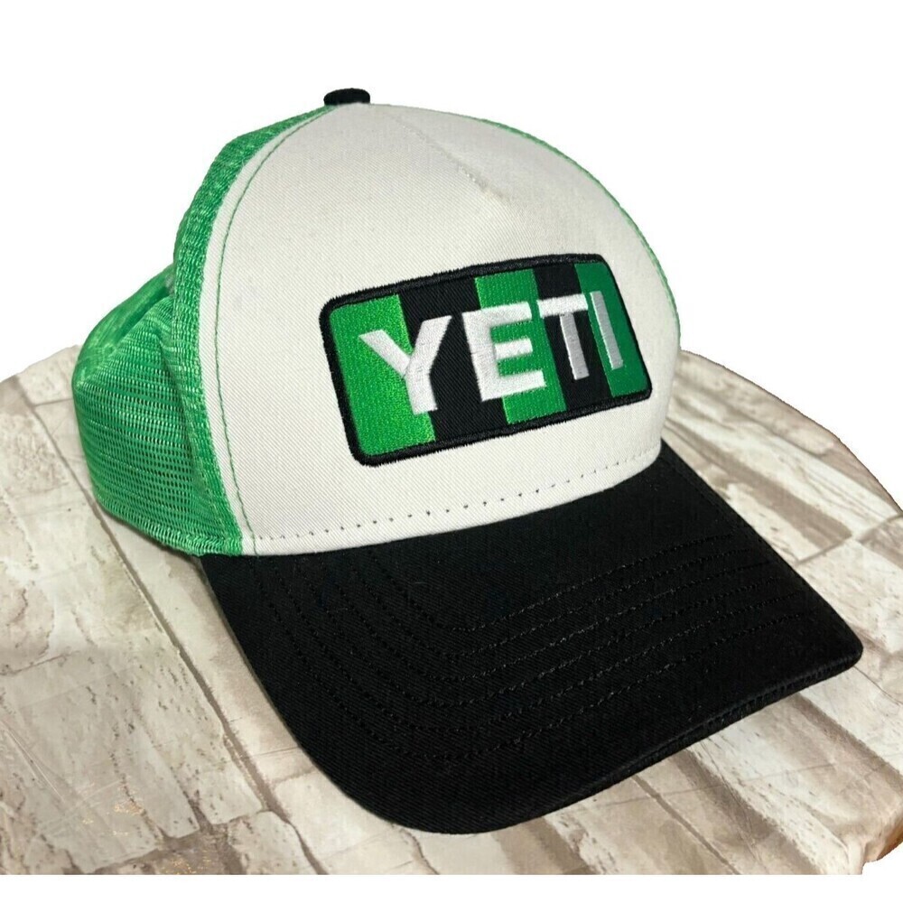 YETI Built For The Wild Trucker Hat Cap Green White Colorblock One‎ Size - Picture 2 of 9
